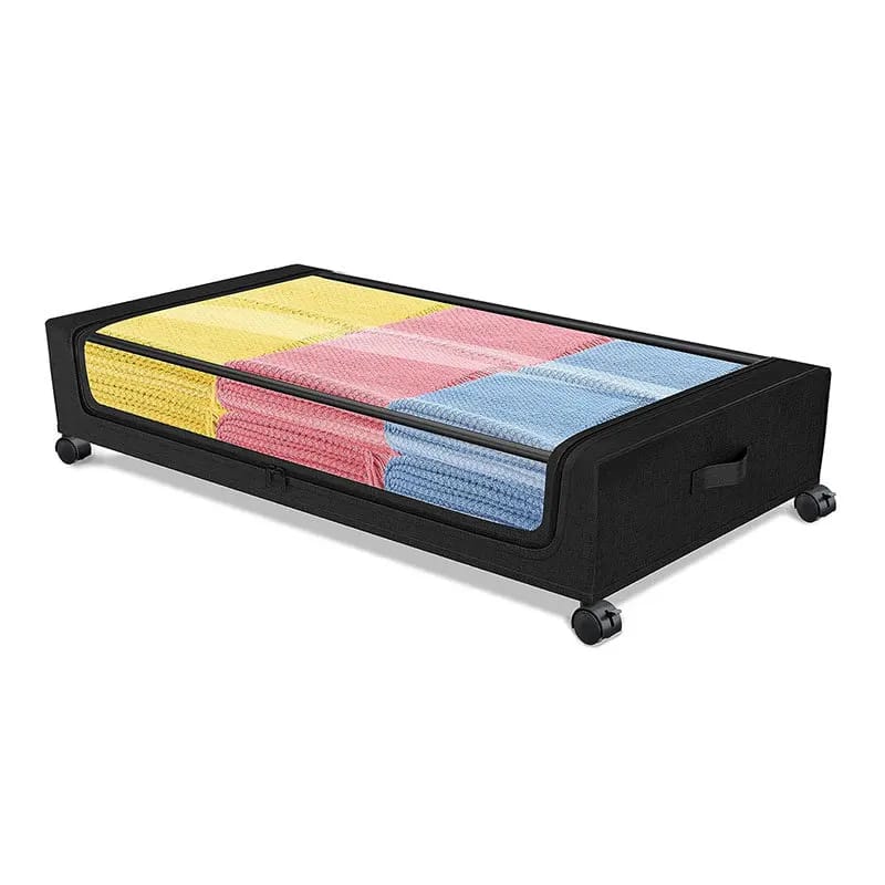 Underbed Storage Box with Wheel Cover Cloth Cover Dust-proof Shelf Suitable for Storage Clothes Shoes Blankets Toys Home Storage